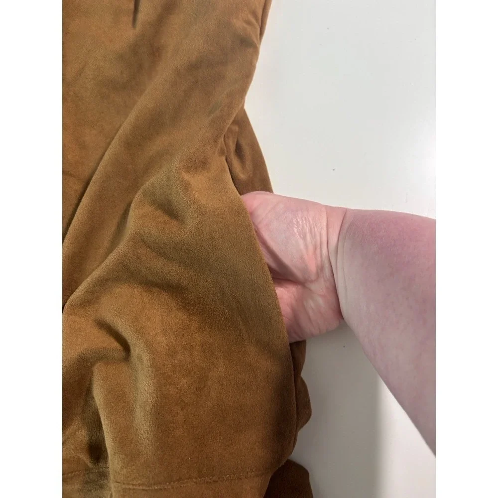 J Crew Drop‎ Waist Mini Dress Faux Suede Zip Size 10 Boho Festival 70's Cowgirl